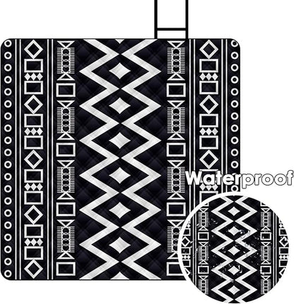 80"x60" Waterproof Picnic Blanket Large Outdoor Camping Blanket Foldable Picnic Camping Blanket Thicker Machine Washable Picnic Mat Portable Wearable for Picnics, Camping