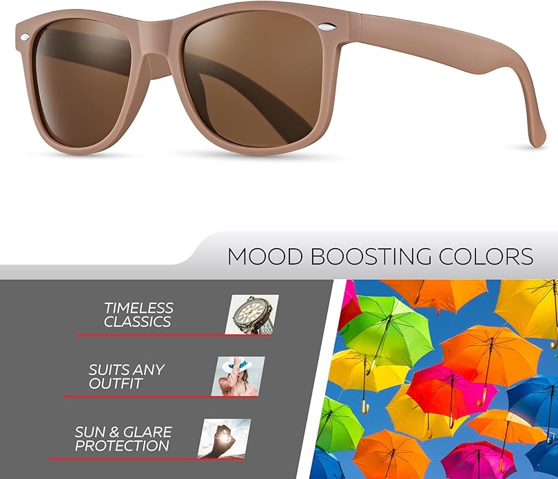 Retro Rewind Polarized Sunglasses for Men and Women - UV Protection Classic Sun Glasses