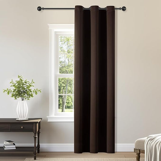ChrisDowa Brownout Curtains 78 inches Long for Bedroom - Grommet Thermal Insulated Room Darkening Curtains for Living Room (1 Panel, Brown, 42 x 78 Inch)