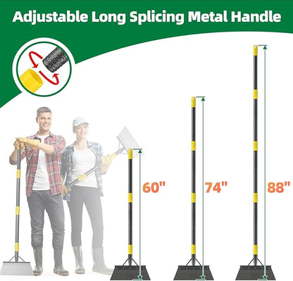 Floor Scraper Long Handle - Ice Removal Tool, Multifunctional Garden Cleaning Flat Shovel, 74" Weed Scraper Heavy Duty Sharp Blade for Lawn Edging,Sidewalk Weeding,Driveway Steps Snow Shovel