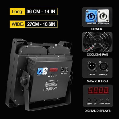 COB Stage Lights, 400W LED Par Light, 3500K~7500K Spotlights LED Blinder Warm&Cold White DMX512 Sound Activated for Church Events Wedding Parties Concert Theater