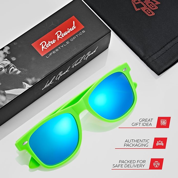 Retro Rewind Polarized Sunglasses for Men and Women - UV Protection Classic Sun Glasses