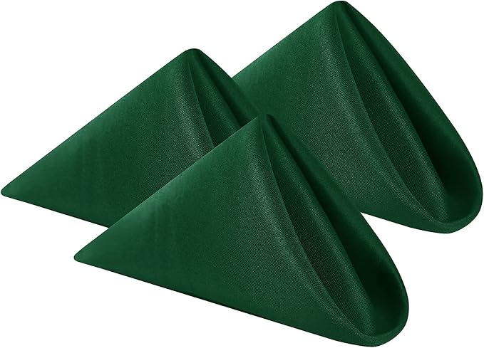 Cloth Napkins 17x17 inch Washable Polyester Dinner Napkins Soft Table Napkins for Wedding Party Dining Banquet(Hunter,50PCS)