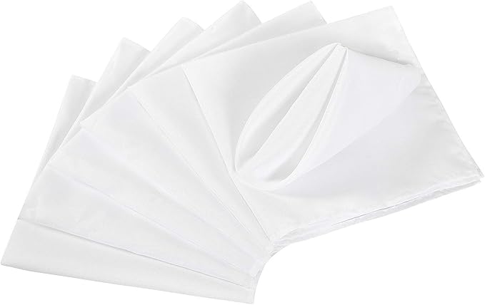 Cloth Napkins 20x20 inch Washable Polyester Dinner Napkins Soft Table Napkins for Wedding Party Dining Banquet(White,50PCS)