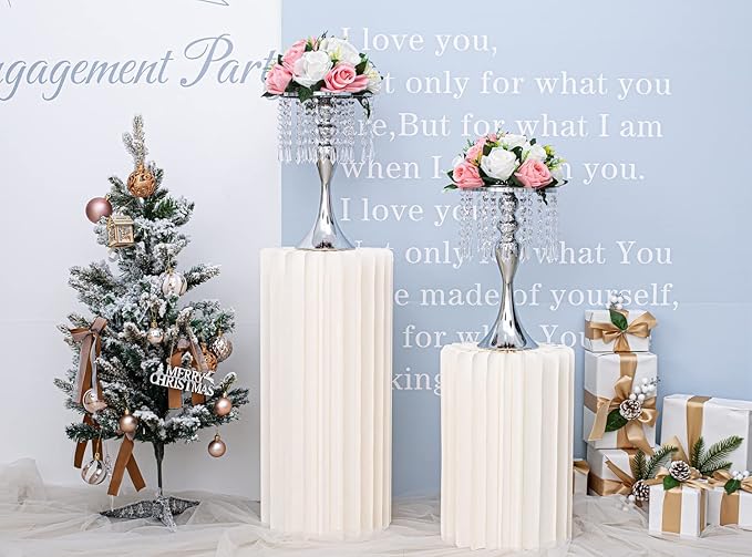 10pcs Silver Vases for Centerpieces Crystal Tabletop Metal Flower Vase Stand for Anniversary Ceremony Party Birthday Event Home Decorations