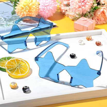 Cindeer 40 Pairs Rimless Star Shape Sunglasses Colorful Transparent Sunglasses Pentagram Glasses for Party
