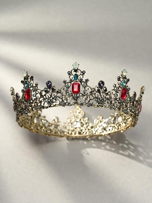 SWEETV Queen Crown for Women - Baroque Wedding Tiaras and Crowns,Jeweled Tiara Crown,Prom Birthday Halloween Hair Accessories