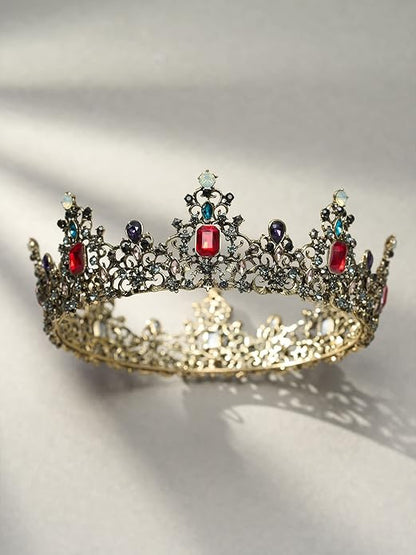 SWEETV Queen Crown for Women - Baroque Wedding Tiaras and Crowns,Jeweled Tiara Crown,Prom Birthday Halloween Hair Accessories