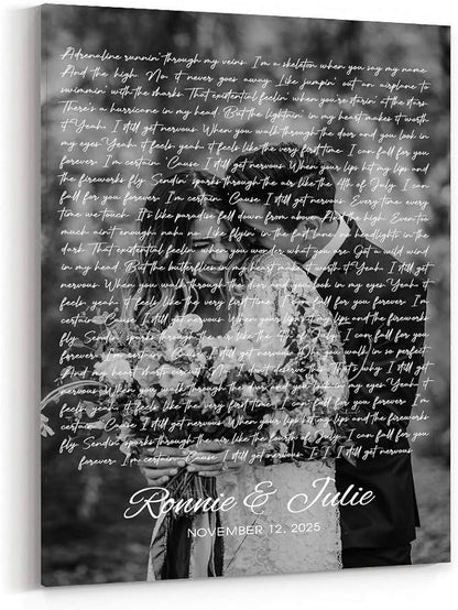 GABITA Personalized Wall Art for Couples, Anniversary Canvas for Couple Parent Grandparent, Our First Dance Canvas Poster, Vinyl Record Wedding Song Lyrics for Anniversary Keepsake 4