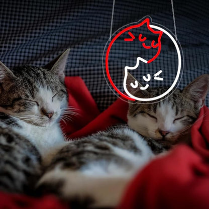 Neon Sign, JGHTURIE Cat Neon Signs for Wall Decor Animal Light Up Sign Cute Led Signs for Kids Game Living Room Bar Party Decor USB Powered