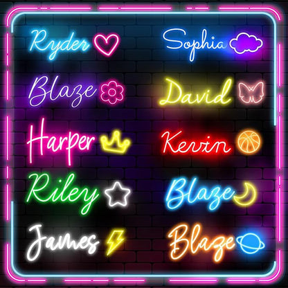 Custom Neon Sign – Personalized LED Neon Sign for Bedroom, Wall Decor, Birthday, Wedding, Bar or Shop, Name Signs for Kids Room, Great Gift for 10 Year Old Girl (Blue)
