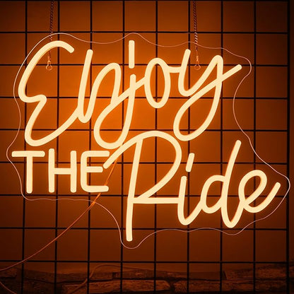 NOSUN Enjoy The Ride Neon Sign Sports Neon Signs LED Light Sign Gym logo Home Gym Decor Fitness Neon Light Gift for Cyclist Cycling neon sign