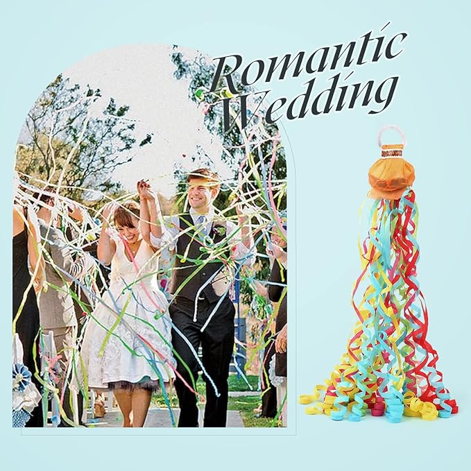 30Pack Colorful Streamer Poppers, No Mess Multi-Color Paper Crackers, Hand Throw Confetti Streamers for Birthday, Wedding, Party Celebrations