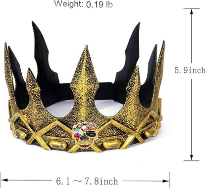 DothRayan Royal King Crown for Cosplay Prop Holiday Party, Halloween Costume Prom Party, Adjustable Royal Crown Prince Tiara