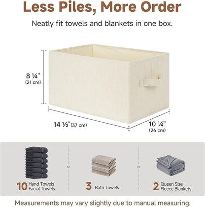 StorageWorks Storage Baskets for Shelves, Fabric Storage Bins, Closet Organization and Storage Basket, Organizer Bins for Clothes, Beige (NaturWeave Fabric), 3-Pack, Large