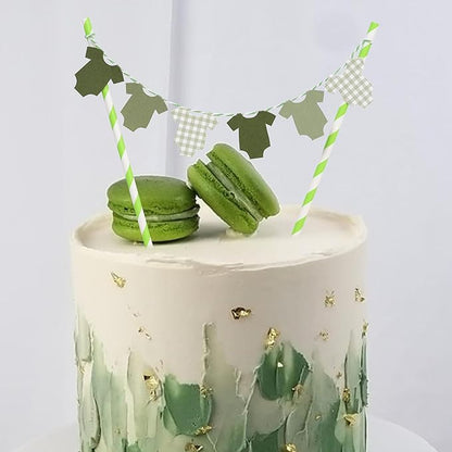 Green Baby Shower Cake Topper - Green Bodysuit Gingham Cake Topper,Gender Reveal Decor,Baby Shower Cake Decorations,Gingham Onesie Party Decorations (green-2)