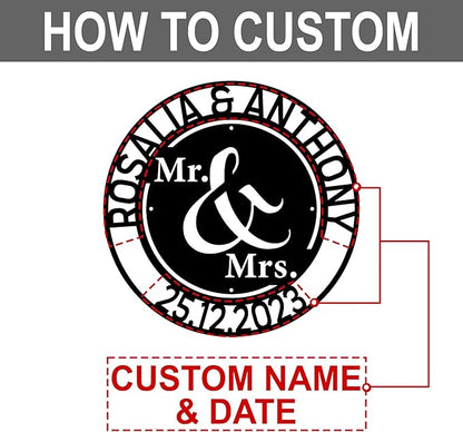 Wedding Gifts for Couples 2025 Name Signs for Home Personalized Metal Wall Decor Custom Family Name Sign Personalized Anniversary Wedding Gift