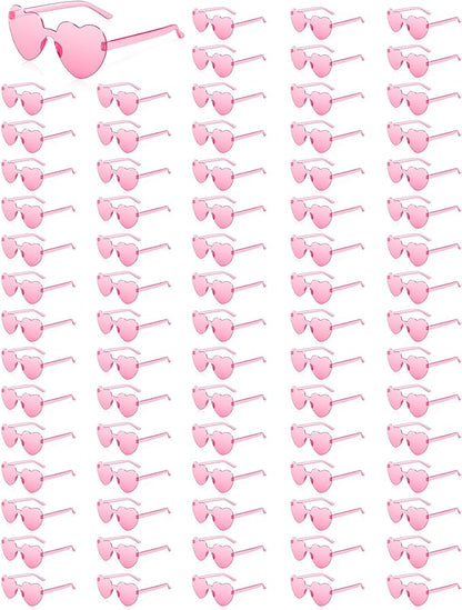 80 Pairs Heart Sunglasses for Women Bulk Transparent Pink Heart Shaped Sunglasses Bachelorette Party Glasses Fun Glasses for Party Favor to Add A Splash of Fun And Style