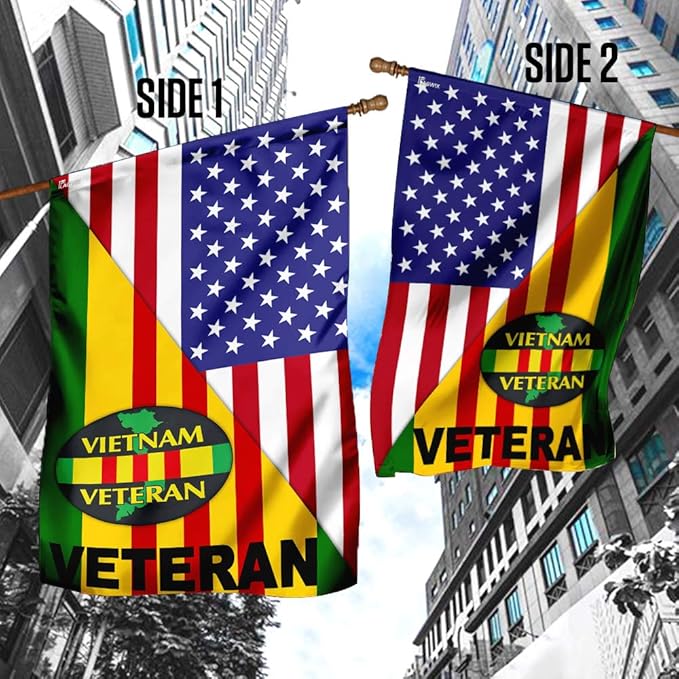 FLAGWIX Vietnam Veteran American Flag – USA Premium Polyester House Flag 30x40 – 4th of July, Veterans Day, Memorial Day, Independence Day Decorations for Home – Decorative Indoor Outdoor Flag