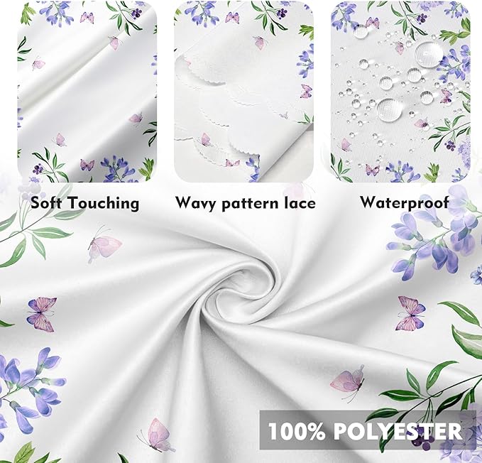Eikione 60In Round Tablecloth, Floral Tablecloths Polyester Waterproof Stain Wrinkle Free, Indoor and Outdoor Table Cover for Kitchen Party Dining Table