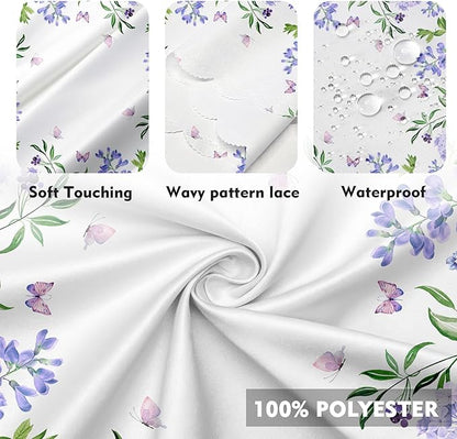 Eikione 60In Round Tablecloth, Floral Tablecloths Polyester Waterproof Stain Wrinkle Free, Indoor and Outdoor Table Cover for Kitchen Party Dining Table