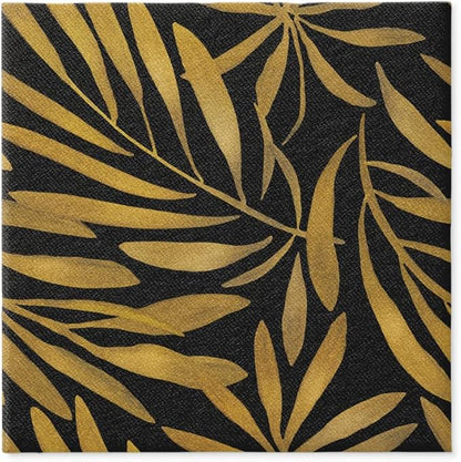 PAW - 50 Pieces Linen-Feel Paper Paper Napkins 16" x 16", Disposable Cloth-Like Napkins with Golden Leaves Design, Dinner Napkins for Party, Wedding, Barbecue, Picnic