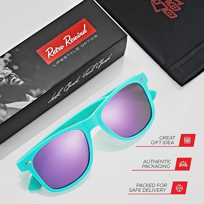 Retro Rewind Polarized Sunglasses for Men and Women - UV Protection Classic Sun Glasses