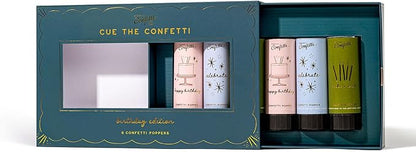 Cue the Confetti Birthday Box (6 Confetti Poppers) – Biodegradable Confetti Poppers for Birthday Parties & Gifts – Eco-Friendly & Spring Loaded for Noise Free Fun.