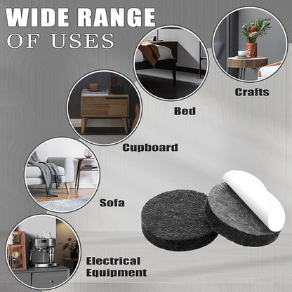Yelanon Felt Furniture Pads -182 Pcs Premium Felt Pads for Chair Legs Furniture, Floor Protectors for Hardwood Floors,Black & Beige