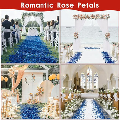 Rose Petals 2000pcs Artificial Silk Blue Rose Petals Flower Petals Fake Faux Roses Petal for Romantic Night Roses Petal Decorations for Wedding Proposal Anniversary Valentine's Day Flower Decorations