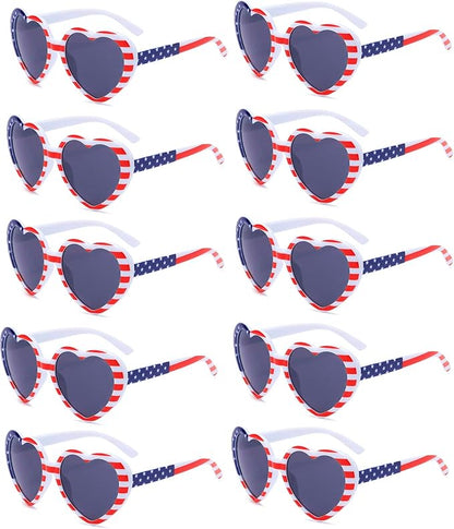 Eyegla Bulk American Sunglasses USA Flag Sunglasses Patriotic Glasses 4th of July Party Supplies-10/20Pack