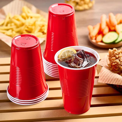 Lilymicky 240 Pack 16 oz Disposable Plastic Cups, Red Party Plastic Cups for Parties, Picnics and BBQ