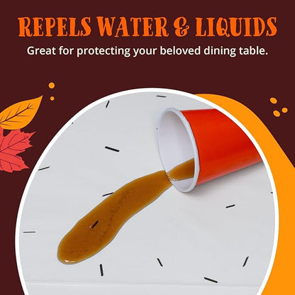 Thanksgiving Tablecloths, 6-Pack Disposable Plastic Table Covers, Pumpkins Pattern, 54 x 108 Inches, Party Decorations