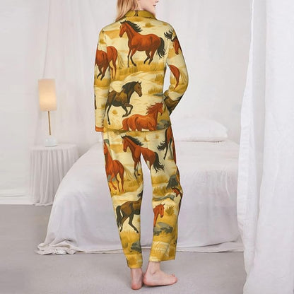 Retro Bee And Floral Women'S Pajama Sets Ultra-Soft Printed Sleepwear