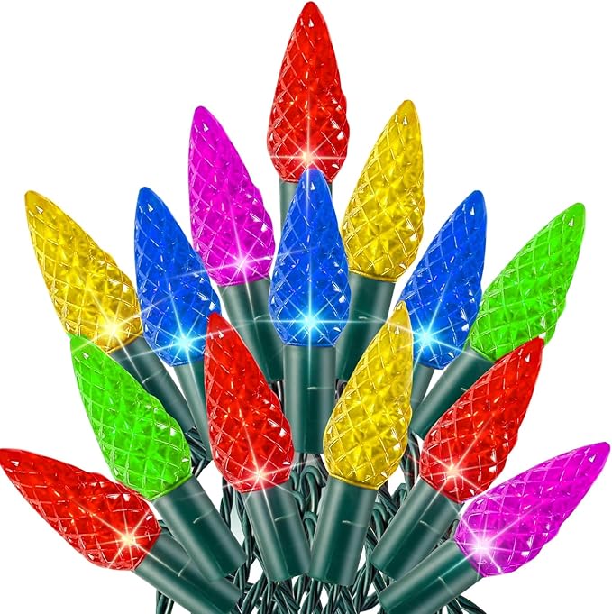 TW SHINE C6 Christmas String Lights, 200 LED 66 FT, 8 Modes, Waterproof, Connectable, Multicolor