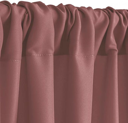 Hiasan Dusty Rose Backdrop Curtains for Parties, Polyester Photography Backdrop Drapes for Family Gatherings, Wedding Decorations, 5ftx7ft, Set of 2 Panels