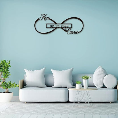 Personalized Infinity Symbol, Metal Love Sign, Love Sign Infinity Heart Sign Metal Wall Decor, Metal Wall Art Decor, Valentine'S Day Gift For Her, Personalized Anniversary Wedding Gift For Couple