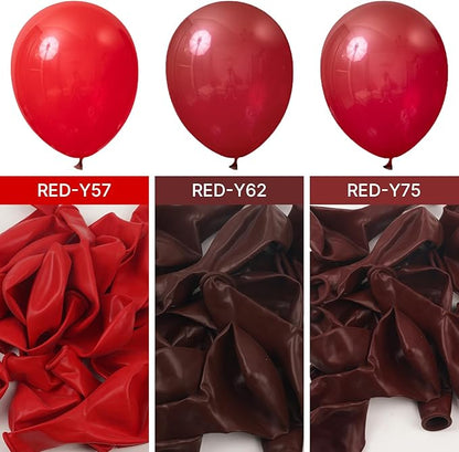PartyWoo Burgundy Balloons 101pcs 12 Inch Dark Red Maroon Ruby Red Latex Helium Balloons for Graduation Valentine's Day Wedding Anniversary Casino Citizenship Christmas Party Decorations Red-Y75
