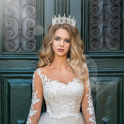 Queen Crown Rhinestone Wedding Crowns and Tiaras for Women Costume Party Hair Accessories Princess BirthdayCrown Crystal BridalCrown (Silver White Crowns)