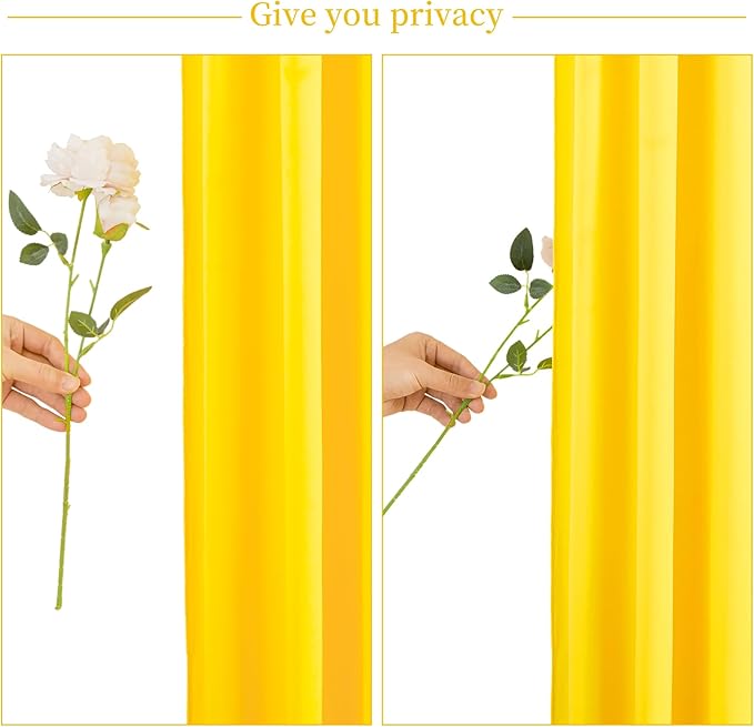 10x10 Yellow Backdrop Curtain for Parties Wrinkle Free Lemon Yellow Photo Curtains Backdrop Drapes Fabric Decoration for Birthday Party Wedding Baby Shower 5ft x 10ft,2 Panels