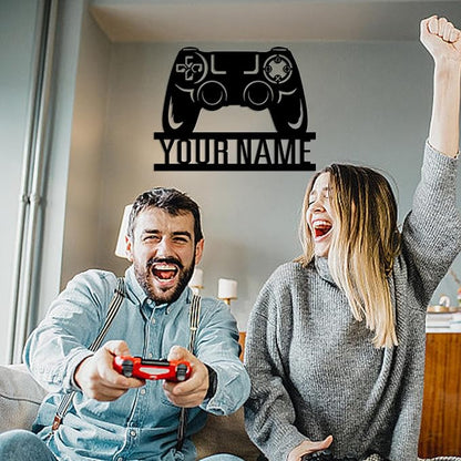 Personalized Gifts for Couples Custom Metal Signs Gaming Metal Sign,Personalized Gaming Decor Wall Decorations for Living Room,Boys Game Room Decor,Gamer Presents