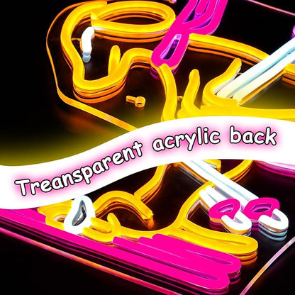 Lucunstar Skiing Dachshund Neon Sign Dog LED Sign for Wall Decor Dachshund Decor USB Connectivity Adjustable Brightness Ski Neon Light Up Pet Shop Bedroom Wall Gifts for Dog Lover