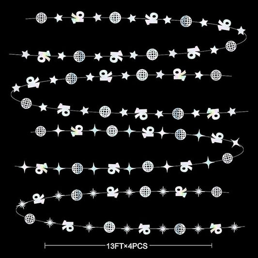 Iridescent 16th Disco Birthday Decorations Laser Number 16 Disco Ball Twinkle Star Garland Metallic Banner Backdrop for Girls Boys Happy 16th Birthday Sweet Sixteen Cheers to 16 Years Party Decor