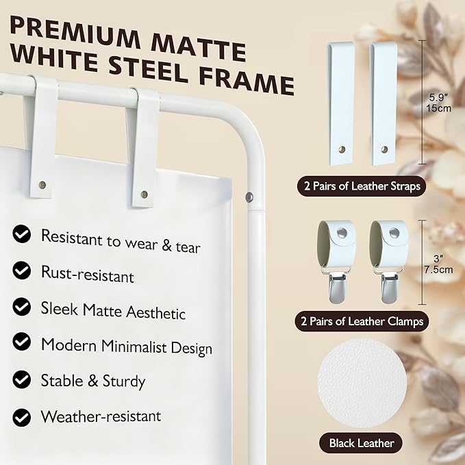 Jolitac Wedding Welcome Sign Holder, Adjustable Wedding Sign Stand Leather Hanging Straps & Design Bundle Heavy Duty Metal Easel Stand for Seating Charts, Bridal Showers, Birthday Party Displays