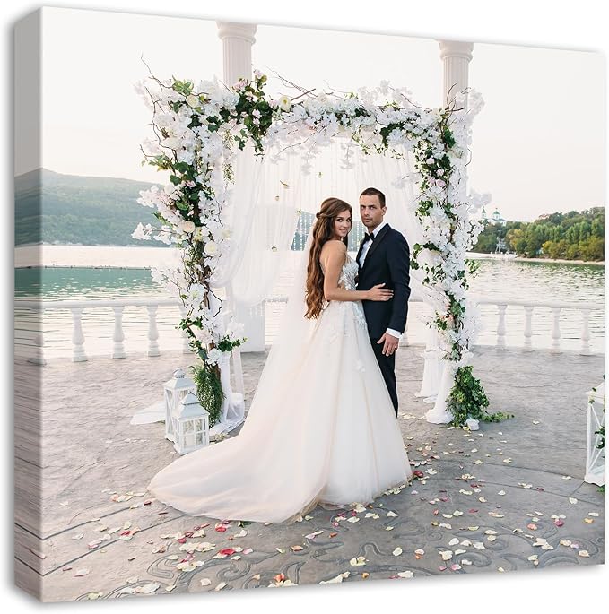 DBLAKI Personalized Custom Canvas Prints - Custom Framed Canvas Prints With Your Photos,Printed Photo To Canvas Wall Art Ideal for Home Decor Gifts Keepsakes 20" x20"