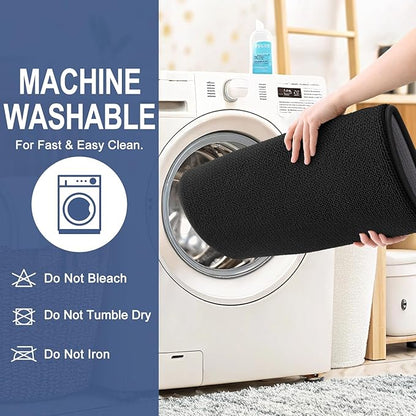 OLANLY Thick Memory Foam Bath Mats Rugs 45x27, Extra Soft Absorbent Bathroom Rug, Quick Dry Bath Mat, Non-Slip, Machine Washable Carpet for Bathroom, Tub and Shower, Home Decor Accessories, Black