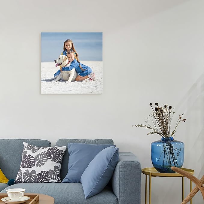 DBLAKI Personalized Custom Canvas Prints - Custom Framed Canvas Prints With Your Photos,Printed Photo To Canvas Wall Art Ideal for Home Decor Gifts Keepsakes 30" x30"