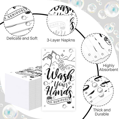 100 Pcs Disposable Hand Towels for Bathroom - 3-Ply Premium Quality Paper Guest Towels Disposable Bathroom Guest Napkins for Powder Room Wedding Birthday Holiday Anniversary Party