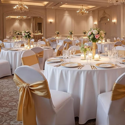 VEVOR 30 PCS White Folding Chair Covers - Ideal for Weddings, Parties, Dining, and Banquets - Universal, Washable Slipcovers for Folding Chairs - Elegant Event Décor