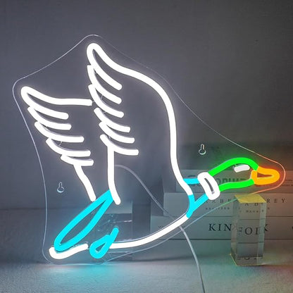 Lucunstar Goose Neon Sign Animal Neon Signs for Wall Decor White LED Light for Party Decorations USB Connectivity Adjustable Brightness Light Sign for Home Wall Bedroom Decor Goose Birthday Decor